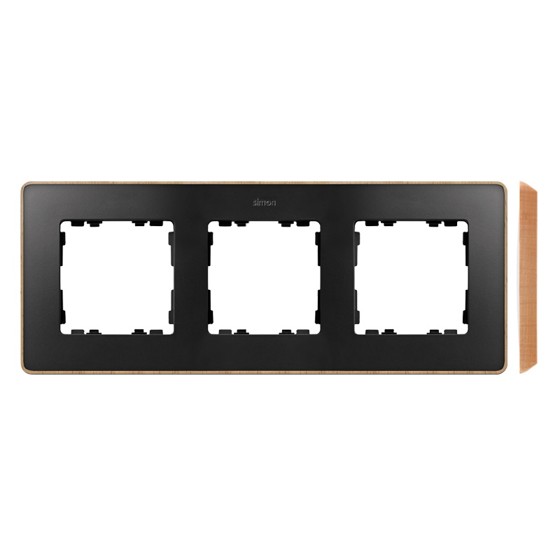 SIMON82 DETAIL Ramka 3-krotna, Detail SELECT-drewno