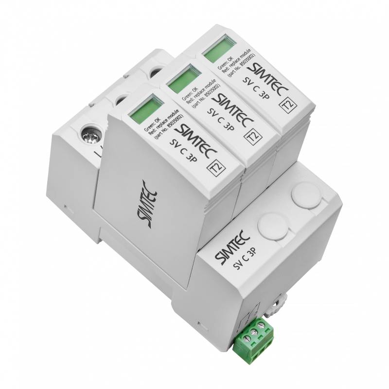 Warystorowy ogranicznik przepięć do instalacji fotowoltaicznych SV C 3P SIMTEC szary, typ 2; PV;