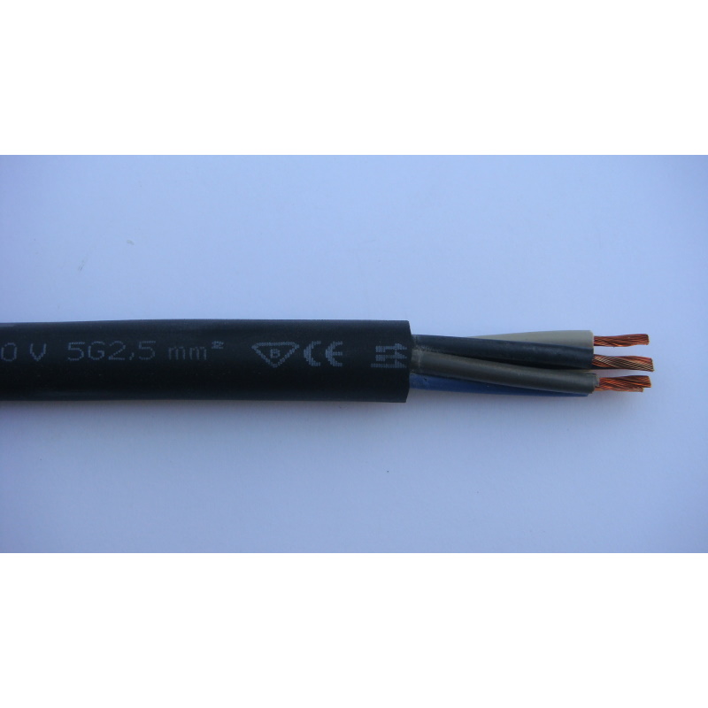 Przewód OW 5x4,0 H05RR-F 300/500V czarny w gumie, ELEKTROKABEL