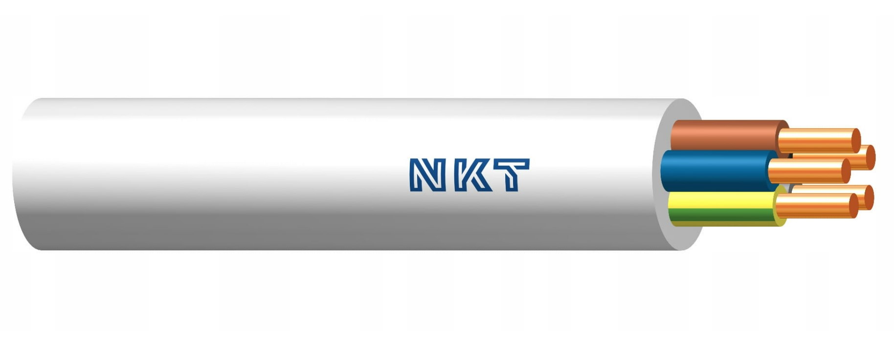 Przewód YDY 5x6 żo 450/750V biały, bęben 1000m, NKT Cables