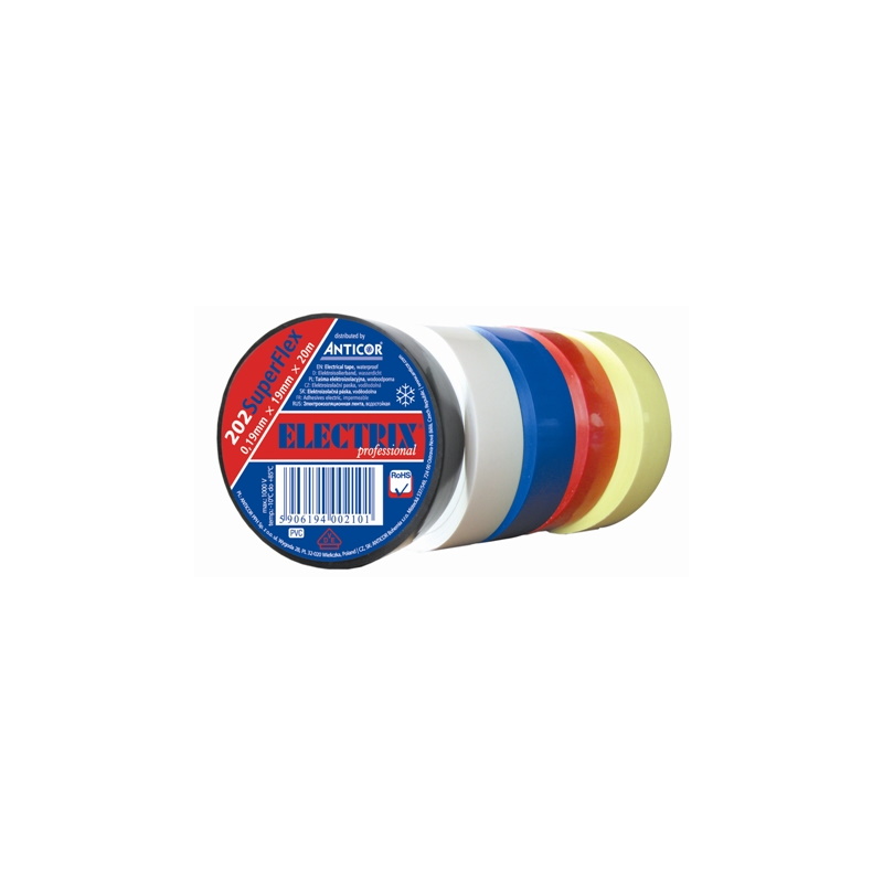 3M TAŚMA-ELECTRIX-202-SUPERFLEX-BIAŁA-19mm*20m PE-2022005-0019020