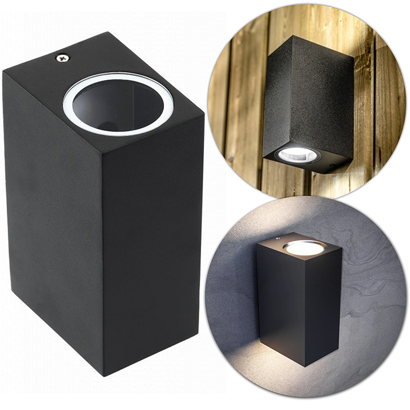 Oprawa ścienna kinkiet lampa dwukierunkowa TIAGO 2xGU10 2x35W IP54 czarna