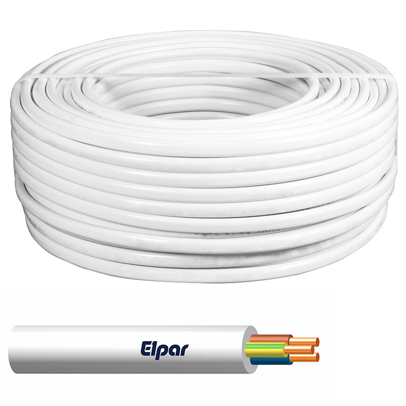 Przewód YDY 3x1,0 żo 450/750V biały, ELPAR