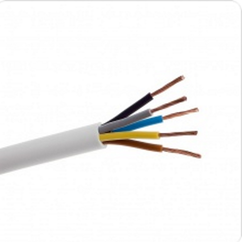 Przewód OWY 5x0,5 żo H05VV-F oponowy, warsztatowy 300/500V, BIAŁY, krążek 100m; ELEKTROKABEL