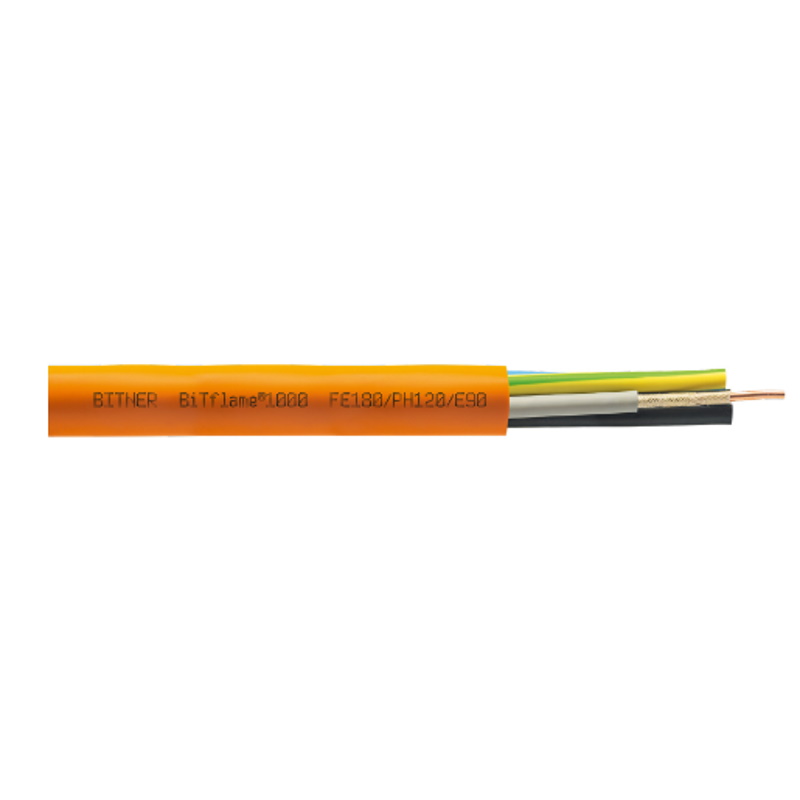 BiTflame®1000 5G2,5 RE FE180/PH120/E90 0,6/1kV; Ognioodporny, bezhalogenowy, kabel zasilający i sygnalizacyjny (NHXH-J5x2,5): BITNER