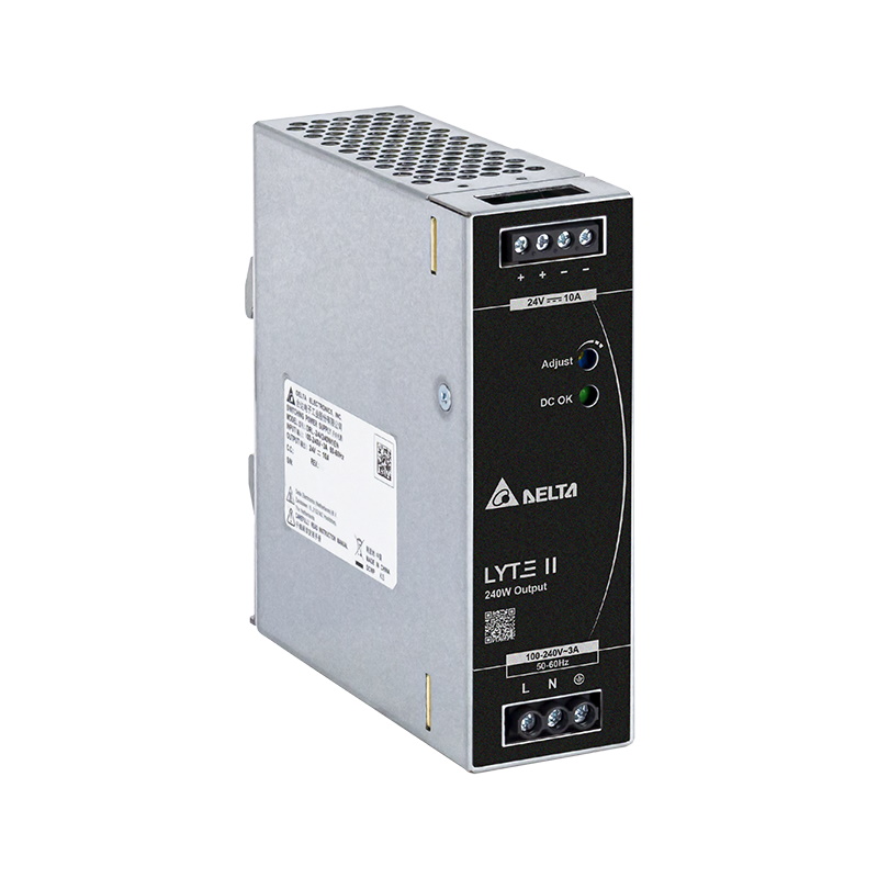 Zasilacz impulsowy DRL-24V240W1EN seria LYTE II na szynę TH, nap.wyjść.24V, moc wyjść.240W, prąd wyjść.10A, nap.wejść.230VAC, kl.I IP20, bez przekaźnika; DELTA