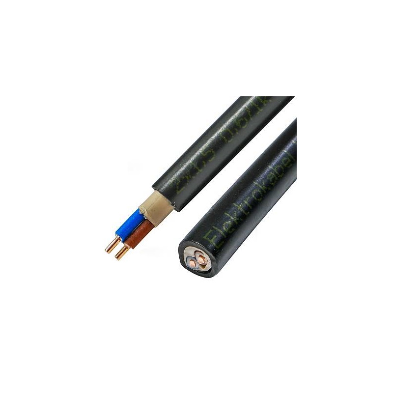 Kabel YKY 2x1,5 RE 0,6/1kV, żyły: brązowa i niebieska, bęben; ELEKTROKABEL