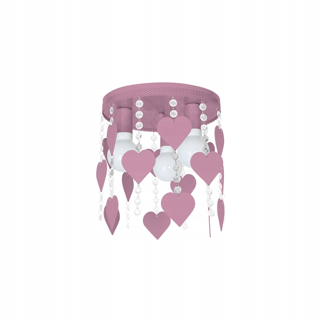 Lampa sufitowa Corazon kolor różowy z serduszkami