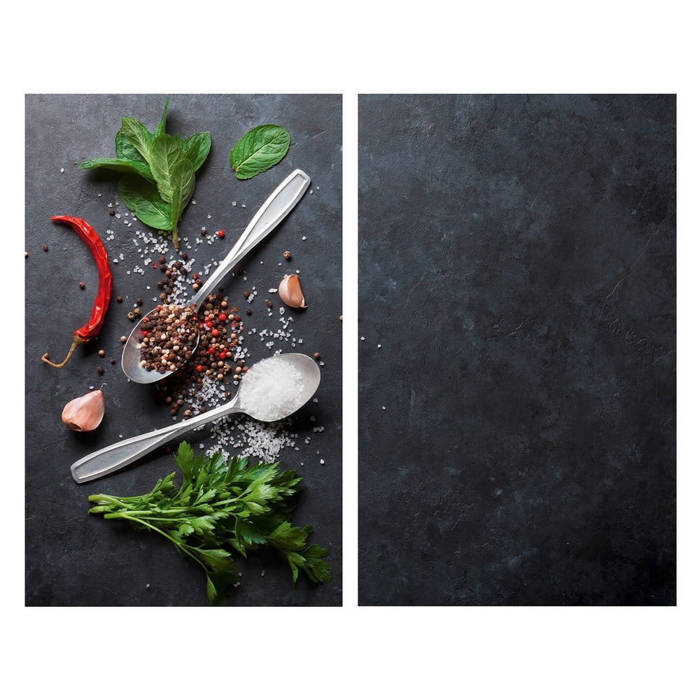 Płyty ochronne na kuchenkę ze szkła hartowanego zestaw 2 szt. 52x30 cm Basil – Allstar