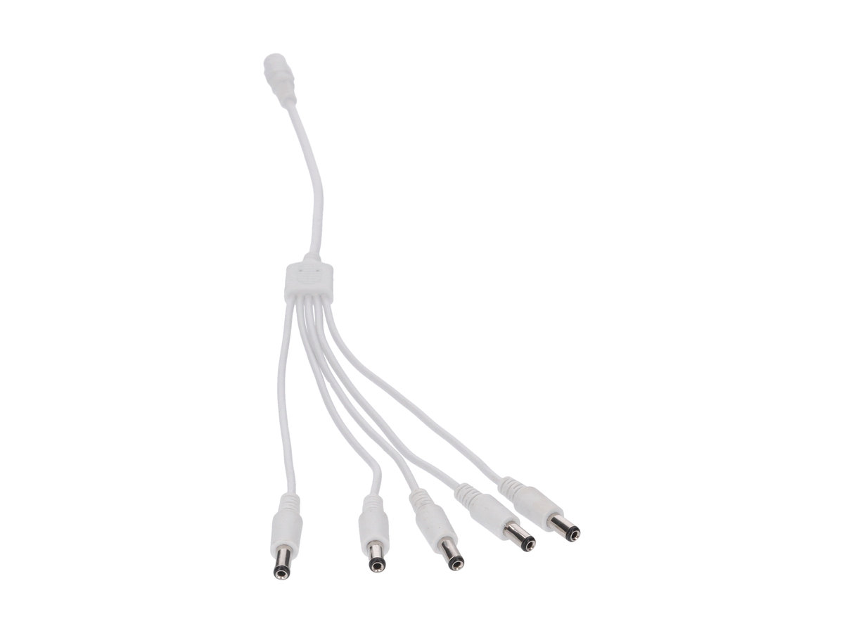 Rozgałęźnik DC 5.5X2.1 5W-1G biały 32cm 22/20awg