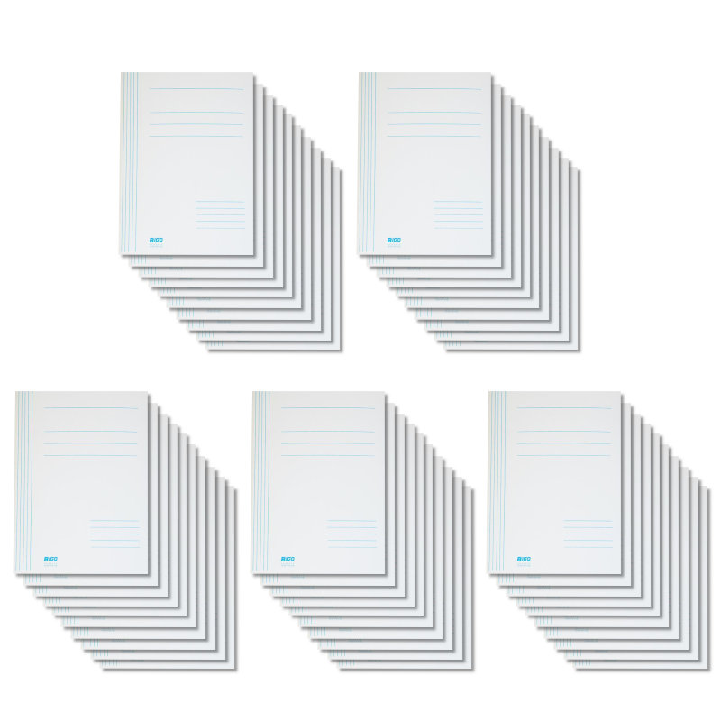 BIGO Skoroszyty z fałdą 1/1 A4 biały 250g [50 szt.]