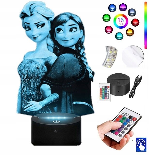 Lampka Nocna Kraina Lodu Elsa I Anna Led Plexido