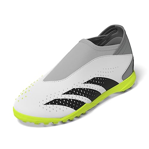 adidas Unisex Accuracy.3 buty piłkarskie bez sznurowadeł, Ftwr biały rdzeń czarny klarowna cytryna, 34 EU