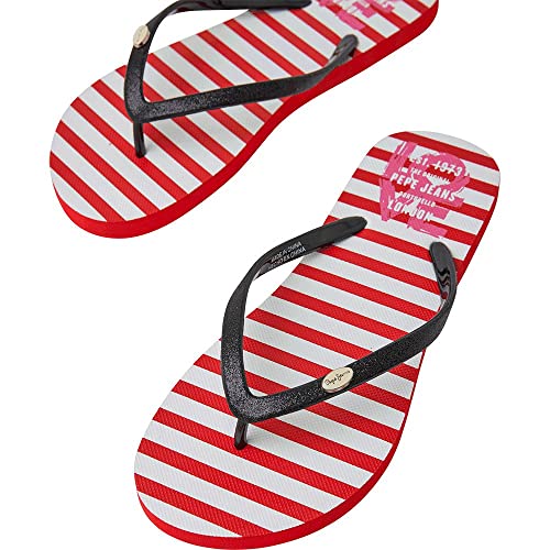 Pepe Jeans Rake Love, Japonki damskie, czerwony, 43 EU