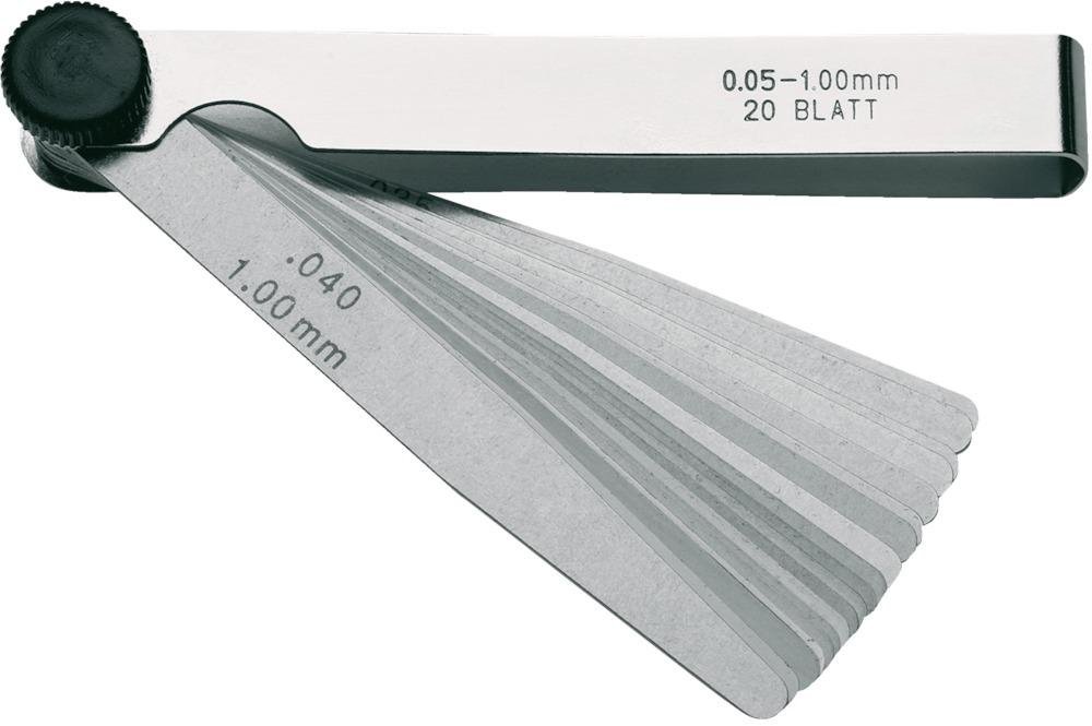 HELIOS-PREISSER Helios Preisser 606136 Szczelinomierz, zakres pomiarowy 0,03 MM do 1,00 MM, 32 kartek, długość robocza 100 MM 606136