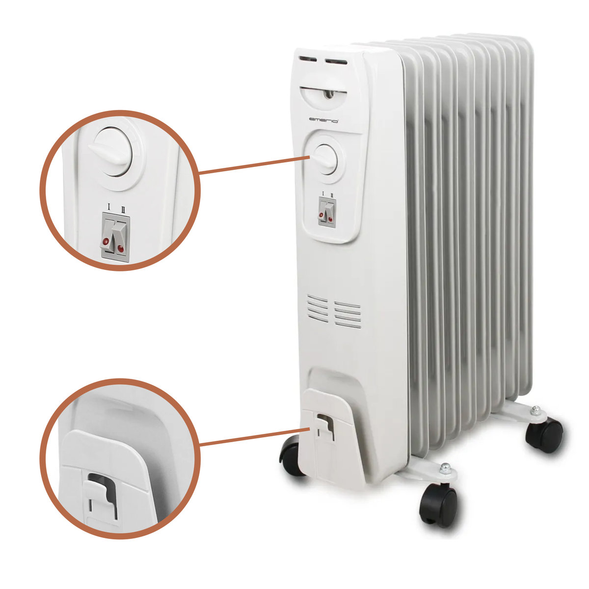 Grzejnik elektryczny OLEJOWY 9 żeberek 2000W MOC