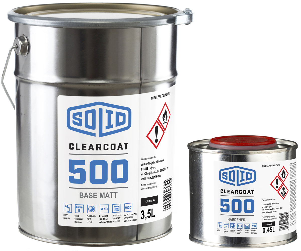 Lakier poliuretanowy SOLID Clearcoat 500 3,95l mat