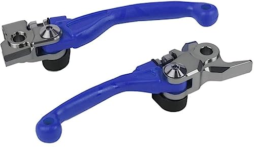 POLISPORT 8487200029 - Zestaw nietłukących się dźwigni składanych obrabianych z aluminium z adapterem kompatybilnym z motocyklami YAMAHA w kolorze niebieskim