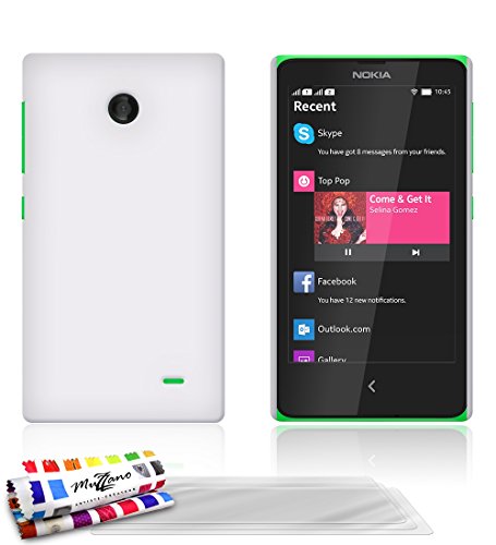 Nokia Ultraflache harte Schutzhülle X [Le Pearls Premium] [Weiss] von MUZZANO + 3 Display-Schutzfolien UltraClear + STIFT und MICROFASERTUCH MUZZANO GRATIS - Das ULTIMATIVE, ELEGANTE UND LANGLEBIGE S