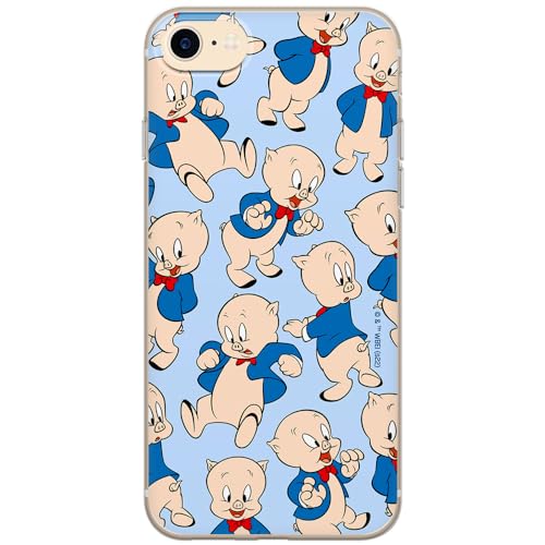 ERT GROUP etui na telefon Iphone 7/8/ SE 2/ SE 3, case oryginalny i oficjalnie licencjonowany przez Looney Tunes, wzór Porky Pig 001, optymalnie dopasowane, plecki z TPU częściowo przeźroczyste