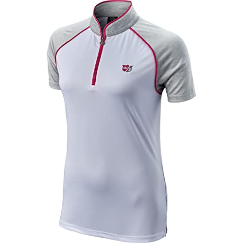 Wilson Damska koszulka polo, zapinana na zamek, biało-różowa