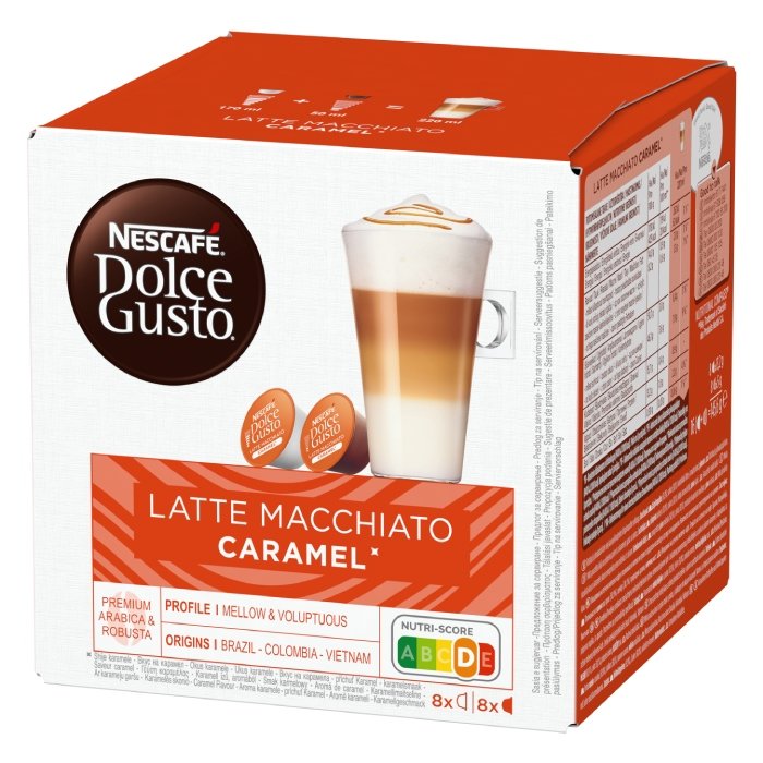 ZESTAW - Kapsułki Nescafé Dolce Gusto Latte Macchiato Caramel 6x16 sztuk