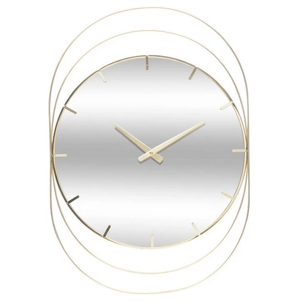 Zegar lustrzany złoty 48x70 cm