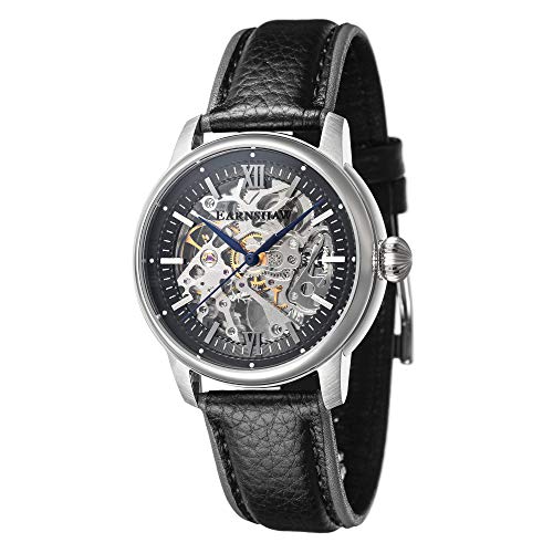 Thomas Earnshaw Cornwall Skeleton automatyczny zegarek męski 40 mm z paskiem z prawdziwej skóry ES-8110, czarny, pasek