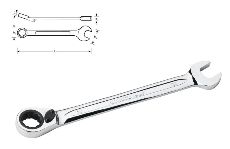 Klucz plasko oczkowy BAHCO, 19 mm