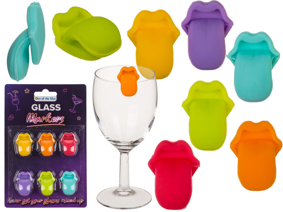 Znaczniki do kieliszków szklanek języczki 6 szt