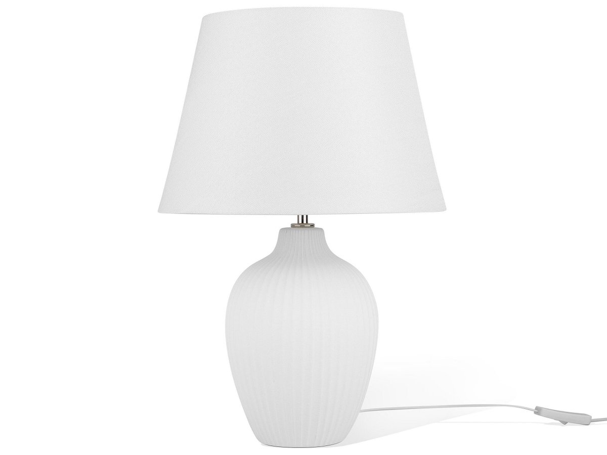Shumee Lampa stołowa  Lampka nocna ceramiczna biała FERGUS 78574