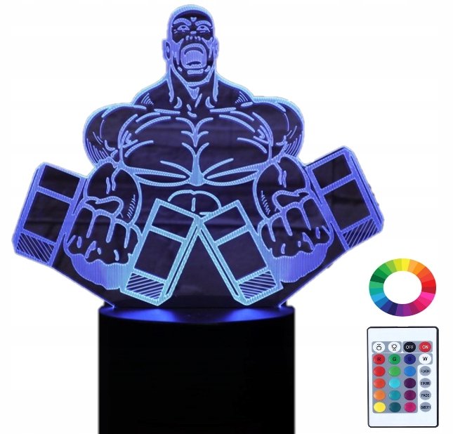 Lampka Nocna 3D Led Siłownia Klub Fitness Grawer