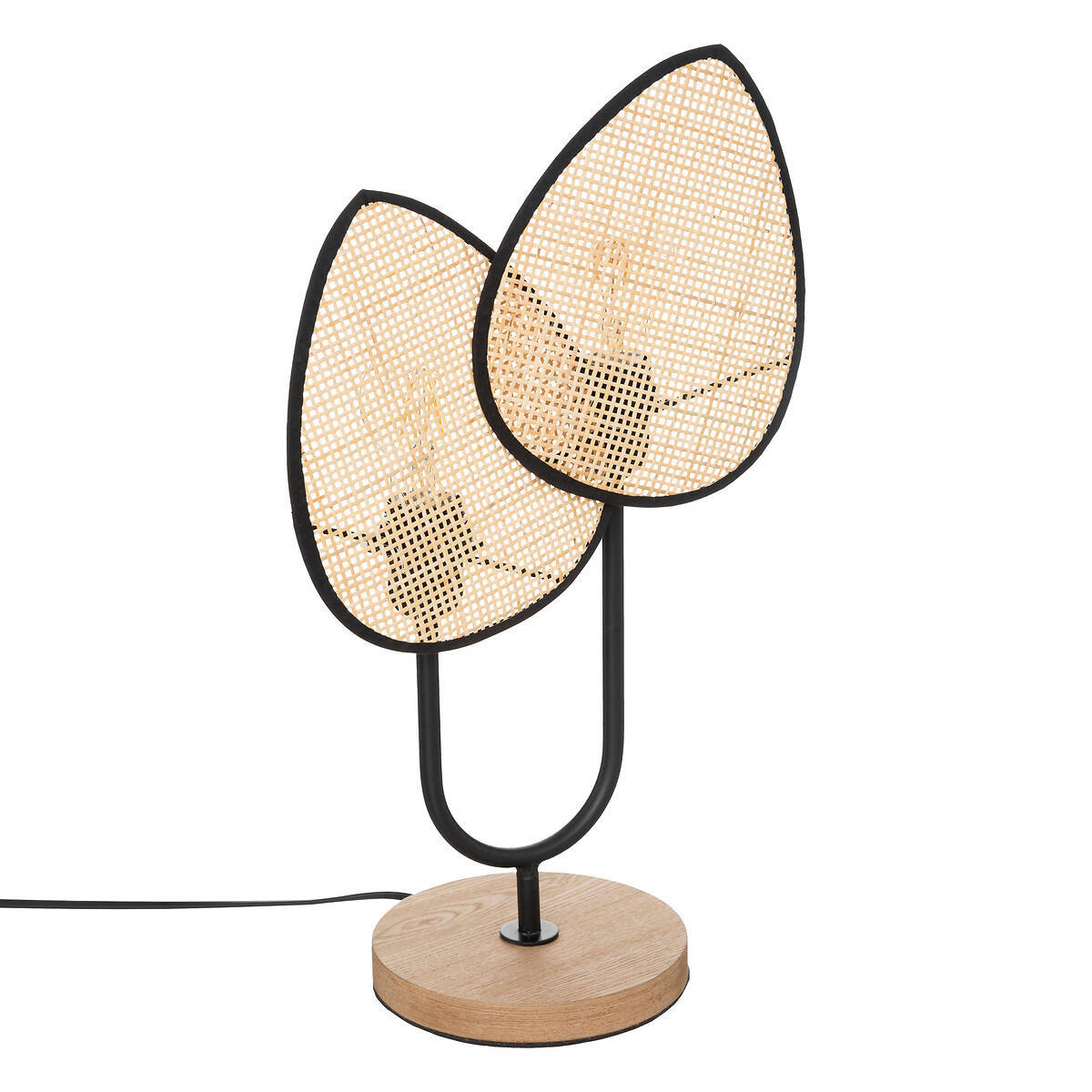 Lampa dekoracyjna OLME, rattanowa plecionka, wys. 44 cm