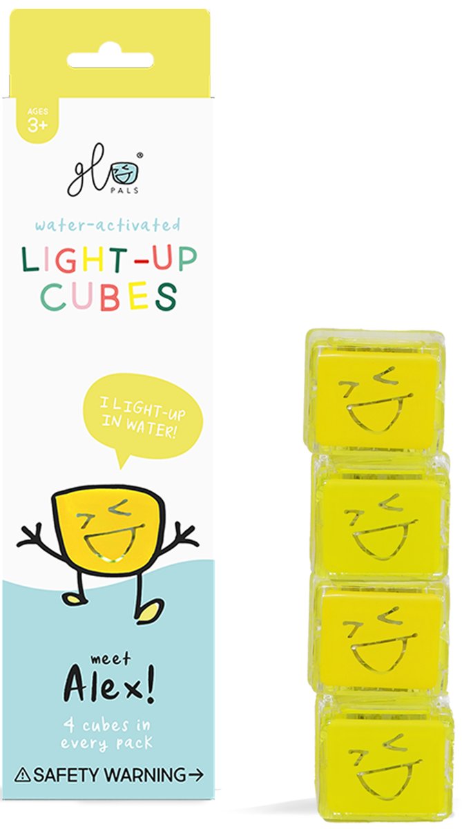 Zabawka Do Kąpieli Kostki Sensoryczne Świecące W Wodzie Alex Żółty Glo Pals