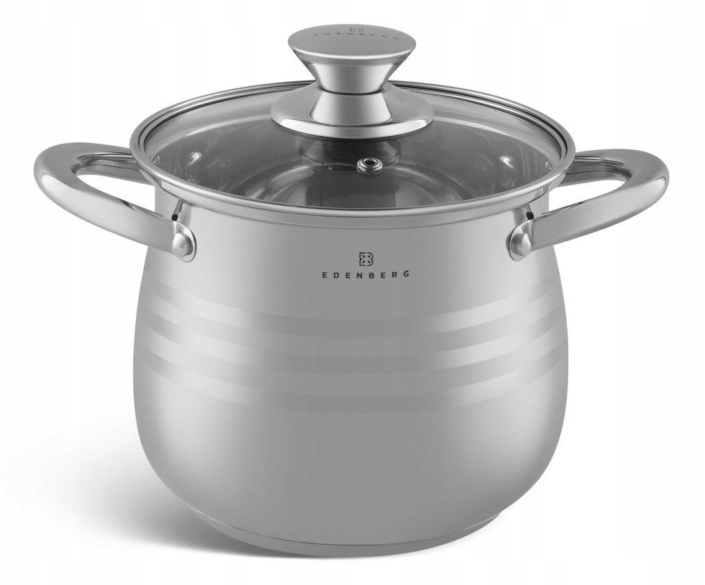 GARNEK STALOWY Z Pokrywką Głęboki Wysoki 4l 18cm