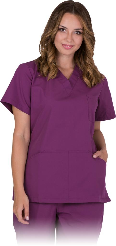 Reis VILANELLA-J - bluza damska ochronna z krótkim rękawem, 3 kieszonki, bez guzików - S-2XL.