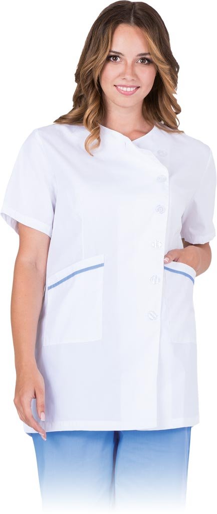Reis NONA-J - bluza damska z krótkim rękawem , 65% poliester, 35% bawełna, 175 g/m, zapinana na guziki - 3 kolory - S-2XL.