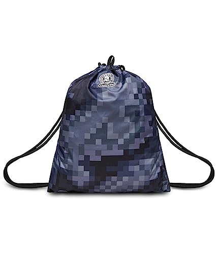 Invicta Torba Plecak FANTASY PIXEL, Niebieski - Sakky Bag - Zapięcie ze sznurkiem - Torba szkolna, Sport i podróże - 100% Eco Material GRS, niebieski, Taglia unica, szkoła