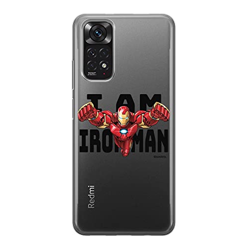ERT GROUP etui na telefon Xiaomi REDMI NOTE 11S 4G / REDMI NOTE 11 4G, case oryginalny i oficjalnie licencjonowany przez Marvel, wzór Iron Man 028, plecki z TPU częściowo przeźroczyste