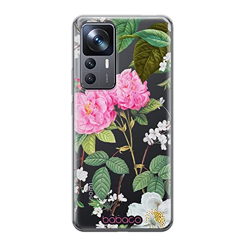 ERT GROUP etui na telefon Xiaomi 12T/12T pro/K50 Ultra, case oryginalny i oficjalnie licencjonowany przez Babaco, wzór Flowers 037, optymalnie dopasowane, plecki z TPU częściowo przeźroczyste