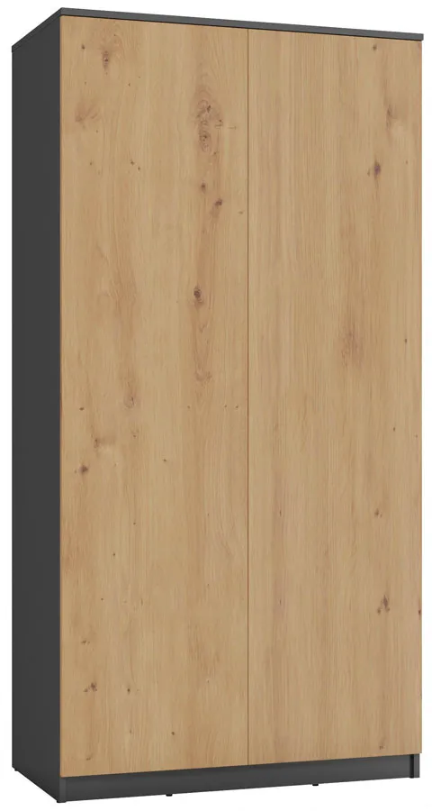 Szafa ubraniowa z półkami i drążkiem dąb artisan + antracyt K6-M50