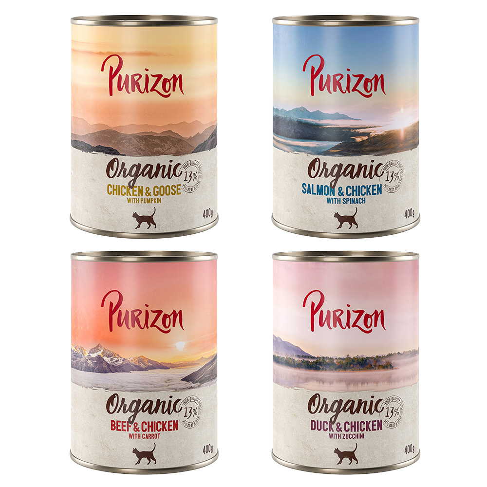 Purizon Organic, 6 x 400 g - Pakiet mieszany (4 smaki)
