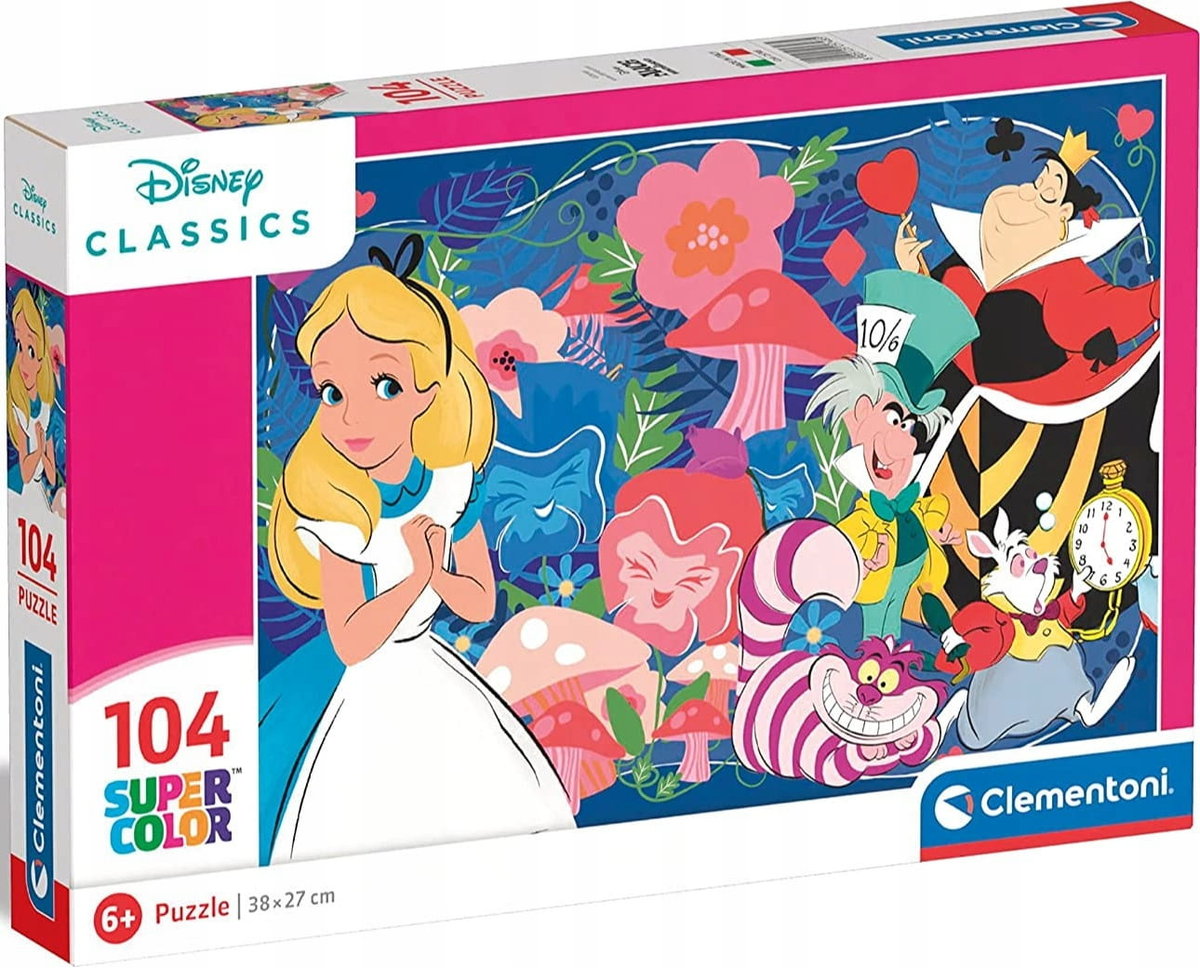 Puzzle 104 Super Kolor Disney Classic Alice Clementoni