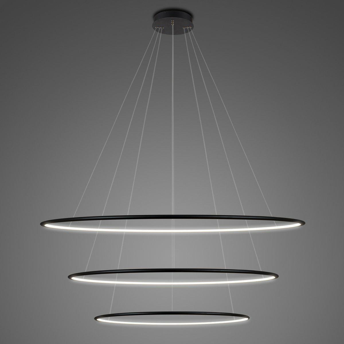 Altavola Design Ledowe Okręgi lampa wisząca 130W czarna LA075/P_100_in_3k_black_dimm