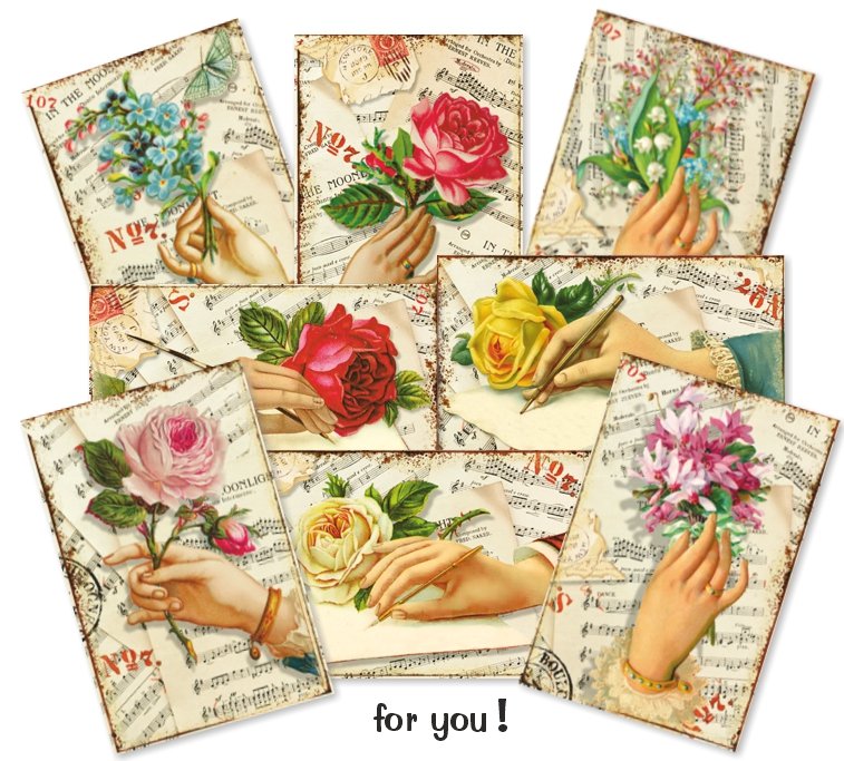 Papiery Do Scrapbookingu - Bileciki Prezentowe – Karneciki Zestaw M122 Dla Ciebie 24szt