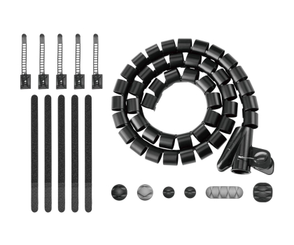 Spacetronik Zestaw organizerów do kabli 16el. Taśma 3M