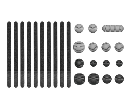Spacetronik Zestaw organizerów do kabli 25el. Taśma 3M