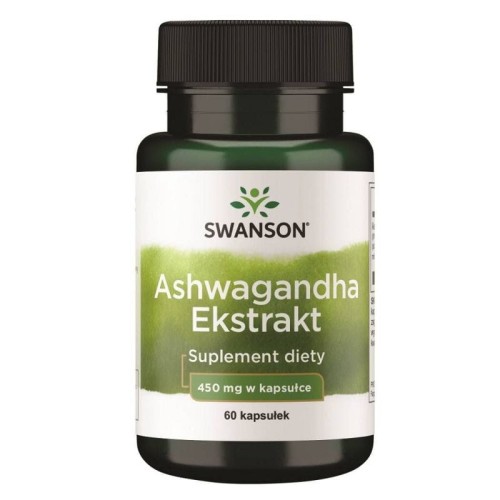 Swanson Ashwagandha Extract - walka ze stresem - 450mg - 60 kaps.