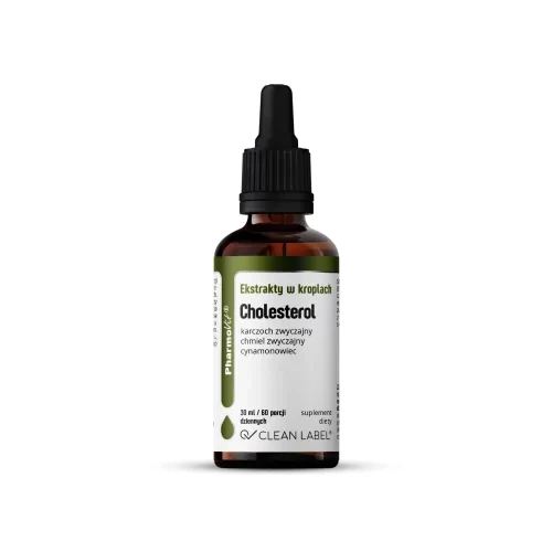 EKSTRAKTY W KROPLACH NA PRAWIDŁOWY POZIOM CHOLESTEROLU BEZGLUTENOWE 30 ml PHARMOVIT 5904703900023