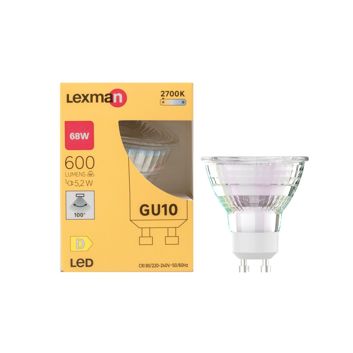 Żarówka LED GU10 5,2 W 600 lm Ciepła biel Lexman